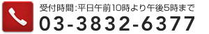 受付時間：平日･土曜 午前10時～午後5時 03-3832-6377